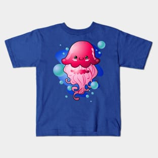 Kawaii Pink Jellyfish Kids T-Shirt